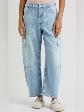 Citizens of Humanity Marcelle Cargo Barrel Jeans, Cloud Nine Wash, Size 30
